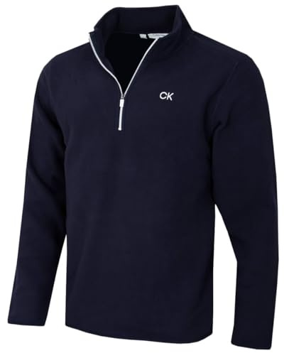 Calvin Klein Mens Polar Fleece 1/2 Zip Sweater - Navy - XXXXL