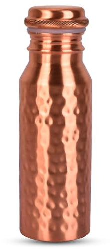 Zap Impex Handgefertigte Kupferwasserflasche (350 ml) – Ayurveda Kupferflasche (Gehämmert)