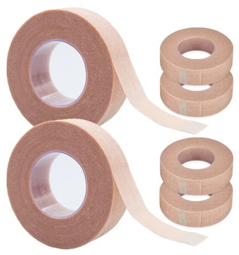 6 Rollen Micropore Tape,Nasentape,Nose Tape,Nasen Tape,Tape Hautfarben,Mikroporen Band,Klebeband Wimpernverlängerung,Wasserfest,Atmungsaktiv,1.25cm x 9.14m (Hautfarbe)