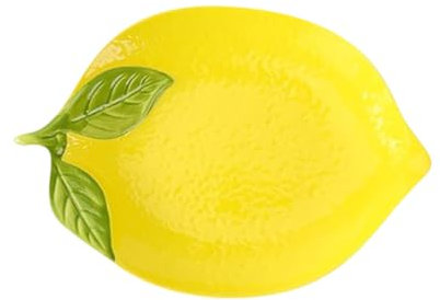 JIHUOO Ceramic Lemon Spoon Rest, Cute Fruit Shaped Spoon Rest for Kitchen Counter, Stove Top, Coffee Bar & Dining Room