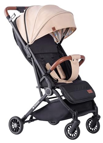 Tulano Milan 35 | Leichter und kompakter Buggy | Kinderwagen mit Liegefunktion | Verstellbare Rückenlehne | XXL-Sonnenverdeck | Reisebuggy flugzeug | Inklusive Moskitonetz und Beindecke I Beige