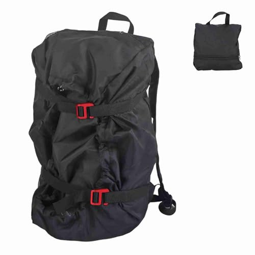 Seilsack für Kletterseile, Klettern Seilrucksack, Kordeltasche zum Klettern, Klettertasche mit großer Kapazität für Rucksack, Outdoor, Camping, Wandern (Schwarz)