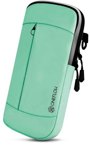 ONEFLOW Urban Sling für iPhone 11 Handytasche zum Umhängen, Handy Gürteltasche und Armband kombiniert, Handy Umhängetasche mit Geldbörse für Damen und Herren, Mint