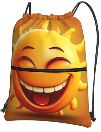 LKTPSKQRY Rucksack mit Kordelzug, wasserdicht, Sporttasche, Gelb, Schwarz , One size