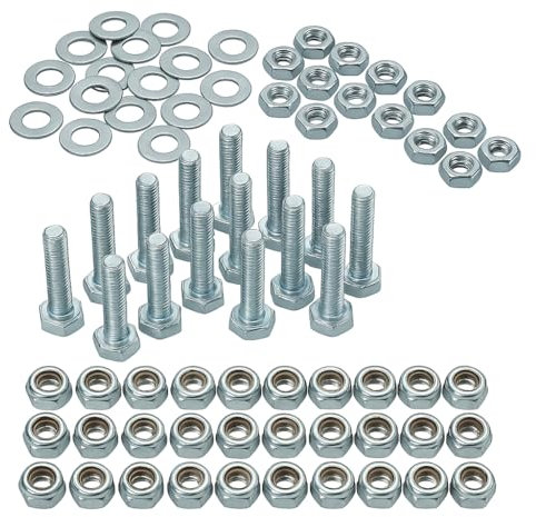 VITFER - Kit Bulloneria M7 restauro moto scooter motocicli 125 pezzi | Bulloni 7x30 mm, Dadi normali, autobloccanti, Rondelle zincate e Grower