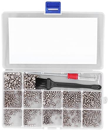 600 -teilige Computerschrauben Sortiment Kit, M2 / M2.5 / M3 Kohlenstoffstahl -Flachkopf -Mikroschrauben mit Treiberbürste für PC, Laptop, Festplatte Reparatur