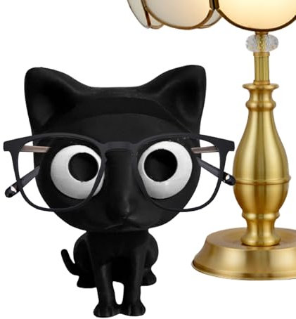 GkgWuxf Brillenhalter Ständer | Niedliches Tierförmiges Brillenregal Mit Katzenmotiv | Dekorative Brillenablage Stilvolles Wohnaccessory Für Wohnzimmer Schreibtisch Nachttisch