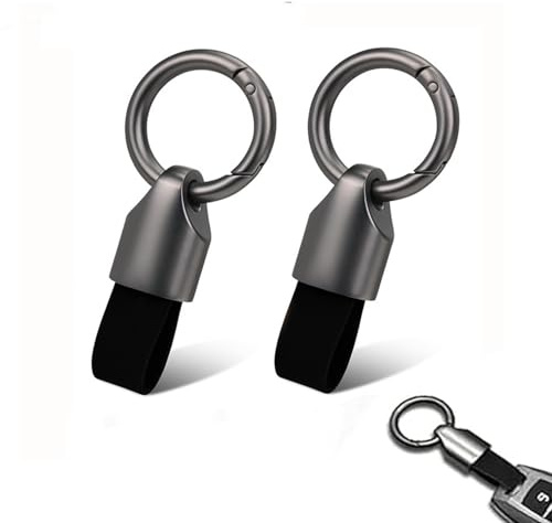 2 Porte-Clés en Cuir - Anneaux multifonctions avec mousquetons sécurisés pour clés de voiture et maison, Ensemble pratique cadeau pour homme/femme