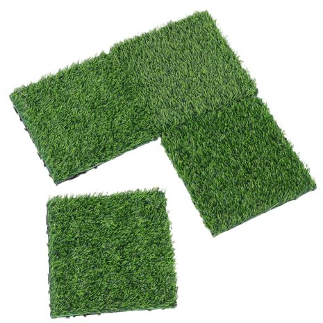 Operitacx 4 Stück Kunstrasenmatte Realistischer Rasen Teppich für Außen Pflegeleicht Vielseitig Einsetzbar Langlebig und Naturgetreu für Balkon Terrasse und Garten