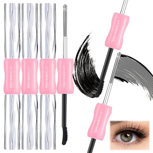 4 Pcs Iron Eye Mascara Mit Metallbürste Iron Eye Wimperntusche Ir-on Wand Mascara Wimperntusche Metallbürste Doppelkopf Waschbar Wischfest Per Zum Kreieren Dichter Langer Wimpern（Schwarz）