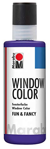 Marabu 04060004251 - Window Color fun & fancy, violett 80 ml, Fensterfarbe auf Wasserbasis, ablösbar auf glatten Flächen wie Glas, Spiegel, Fliesen und Folie