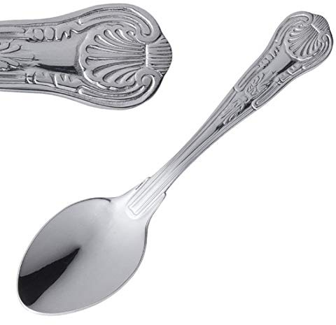 Olympia D707 18/0 Stainless Steel Kings Coffee Spoon, 112mm Length, Pack of 12