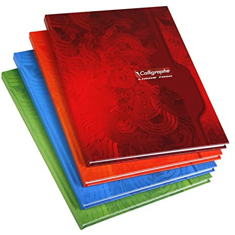 Calligraphe 7282C Un Cahier Brochure Rembordée Rigide (une Marque de Clairefontaine) - 24x32 cm - 192 Pages Grands Carreaux - Papier 70 g - Couverture Carte Recyclée Vernie - Couleur Aléatoire