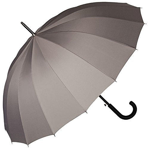VON LILIENFELD Regenschirm XL Durchmesser: 103 cm Auf-Automatik Gross Stabil Devon Grau