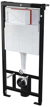Alcaplast Hänge WC Vorwandelement Trockenbau Montagelement Höhe 112 cm Spülkasten, Schwarz, Keramik, Glänzend