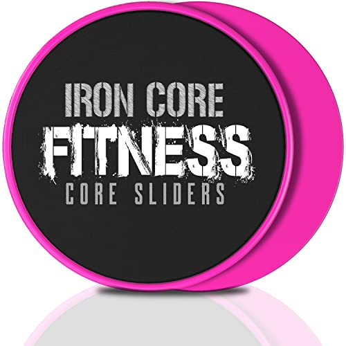 Iron Core Fitness 2 x Dual Sided Discs Core Sliders Ultimate Core Trainer- Gym Home Abdominal Total Body Workout Equipment