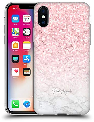 Head Case Designs Offizielle Nature Magick Pink Funkel Rosa Gold Marmor Glitzer Gel Handyhülle Hülle [Militärischer Schutzgrad] Kompatibel mit Apple iPhone X/iPhone XS