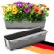 BigDean 2er Set Paletten Blumenkästen - Einsatz - mit Hängesystem zum Einhängen - 37cm Beton-grau - Pflanzkasten für Europalette Balkonkasten Blumentopf - aus recyceltem PP-Kunststoff