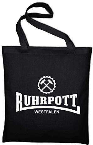 STYLETEX23 Ruhrpott Westfalen Ruhrgebiet Jutebeutel Shopping Bag, schwarz