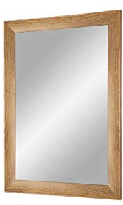 FRAMO Trend 35 - Wandspiegel 30x50 cm mit Rahmen (Eiche rustikal), Spiegel nach Maß mit 35 mm breiter MDF-Holzleiste - Maßgefertigter Spiegelrahmen inkl. Spiegel und Stabiler Rückwand mit Aufhängern