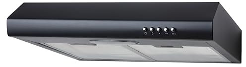 SIA STE50BL 50cm Black Slimline Visor Cooker Hood Kitchen Extractor Fan