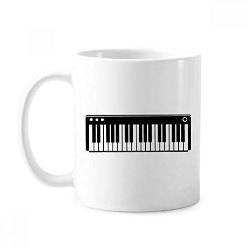 Tasse mit elektrischem Klavier, Musik, Vitalität, Töne, Keramik, Kaffee, Porzellan