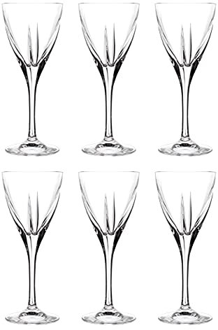 Barski Lot de 6 verres à liqueur – Verres à pied – Verre en cristal – Conçu – Utilisez-le pour – Sherry – Shot – Vodka – liqueur – Cordial – Chaque verre mesure 63,8 g – Fabriqué en Europe