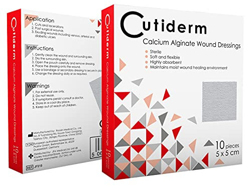 Cutiderm Wundkompresse, Kalziumalginat, niedrig haftend, 5 cm x 5 cm - 10 Stück