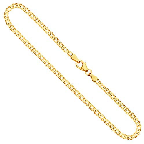 EDELIND Goldkette Damen Herren 333 Gelbgold Zwillingspanzerkette 2.9 mm, Länge von 75 cm, Echtgold Halskette Damen Herren Gold mit Schmuck Geschenkbox Made in Germany