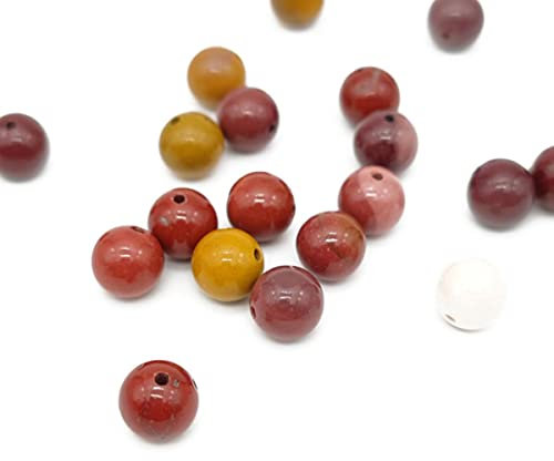 Naturstein 8mm gemischt Tigerauge Kristall Achate 20 Stück Runde lose Perlen Box für Schmuckherstellung Zubehör Ohrring Armband DIY-Mookait Achat, 8 mm (20 Stück)