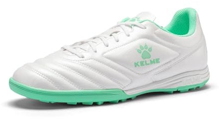 KELME Turf Fußballschuhe, Futsal-Indoor-Stollen für Herren und Damen, Fußball-Baseball, weiß / grün, 46 EU