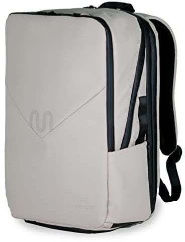 onemate Rucksack Backpack Pro (Herren und Damen) Vielseitig und Durchdacht aus Recycelten Plastikflaschen 22L (schwarz) (Grau-Beige)