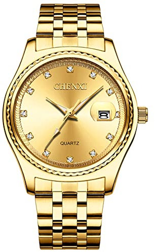 Avaner Armbanduhr Fashion Herrenuhren Damenuhren mit Diamant Skala, Analog Quarzuhr Herren DamenEdelstahluhr mit Lupe Kalender und Leuchtzeiger für Männer Frauen Paare
