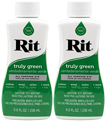 Craft County Rit Dye - Líquido multiusos de 8 onzas, ideal para ropa, accesorios, decoración y mucho más, paquete de 2 y amplia variedad de colores