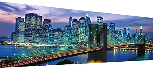 YALKIN 5D Diamond Painting Großes XXL 40x90cm Diamant Painting Bilder Stadtnachtansicht Diamond Art Erwachsene Full DIY Diamant Kunst Malerei Stickerei Set Kreuzstich Bilder Home Wand Dekor