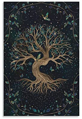TSALF Wanddeko Poster Kein Rahmen Yggdrasil Druckposter Raumdekoration für Mädchen im Teenageralter Wandbild Heimdekoration Küche 60x90cm