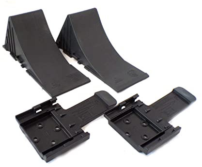 2 Stück Unterlegkeil - Bremskeil - Radkeil - Keil inkl. Halter für Anhänger