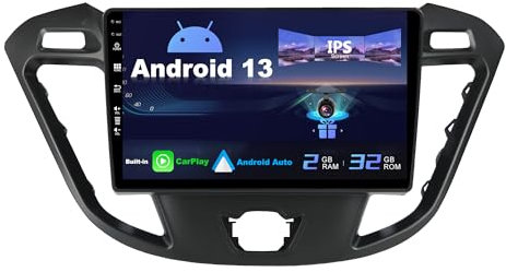 BXLIYER Android 13 IPS Autoradio Passt für Ford Tourneo Transit Custom (2013-2021) - Eingebaut CarPlay/Android Auto - Kamera KOSTENLOS - 2G+32G - Lenkradsteuerung DAB Fast-Boot WiFi - 2 Din 9 Zoll