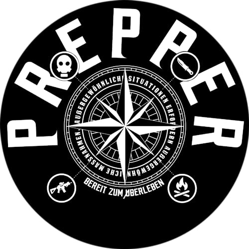 Sammys Shirt Store Prepper-Bereit zum Überleben Vinyl-Aufkleber Sticker für Auto wetterfest 10cm