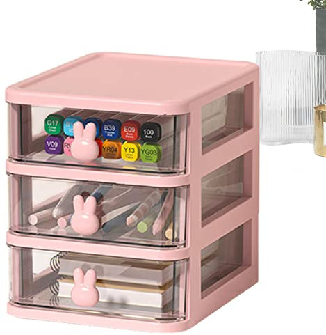 Flyhug 3 Niveaux Organiseur De Bureau avec Tiroir, Papeterie Organizer Pot À Stylo Bureau Ranger, Multifonctions Organisateur, Boîte De Rangement De Bureau Empilable, Rangement Bureau
