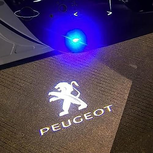 2/4 Pièces Lumière de Projecteur pour Peugeot 2008/3008/4008/5008, de Voiture LED Car Projection de Porte de Voiture Lumière de Bienvenue,A Two