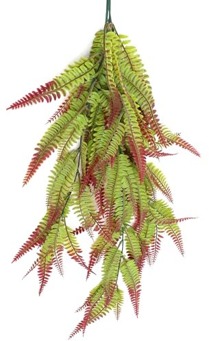 AQUA KT Reptilen Pflanze Reben mit Grün Rote Blätter Regenwald mit Saugnäpfen für Amphibien Terrarien Habitat Eidechsen Schildkröten Schlangen Frösche Skorpione Chamäleon