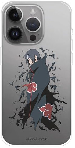Hülle Kompatibel mit iPhone 15 Pro MAX Offizieller Naruto Charakter Itachi zum Schutz Ihres Handys, Transparente Flexible Silikonhülle mit Offizieller Naruto-Lizenz