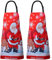 XIEJINJIA 2 Stücke Weihnachtsmann Verstellbare Schürze Lange Krawatten mit 2 Taschen Küche Kochen Backen Gartenarbeit Malerei für Frauen Männer