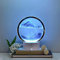 Kamanan Sand Kunst Tischlampe 3D Sand Malerei Tischlampe Dynamic Sandbild Zum Drehen mit Led Licht Flow Sand Kuns Nachtlampe Runde Doppelseitige bewegliche Sand Szene Drehende Desktop Decor