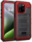 Beeasy für iPhone 15 Pro Hülle Wasserdicht Outdoor Stoßfest Metall Schutzhülle, Militär 360 Grad Panzerhülle Staubdicht mit Displayschutz Robust Hardcase Heavy Duty Handyhülle Case 6,1, Rot