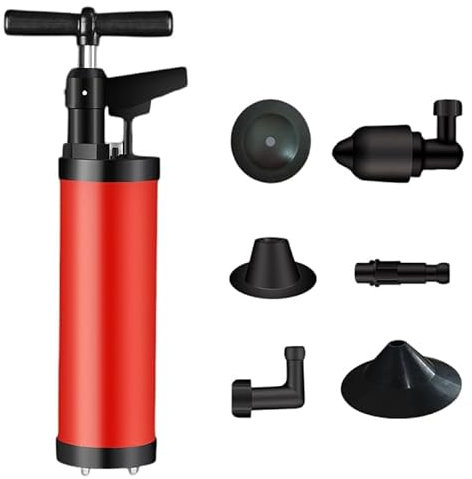 McbeAn Drain Unblocker, High Pressure Pump Plunger, Manual Toilet Dredge Tool, Air Pump Drain Clog Remover, Sink Unblocker Plumbing Tools, 0.1-0.7Mp, For Toilets, Bathtub, Showers