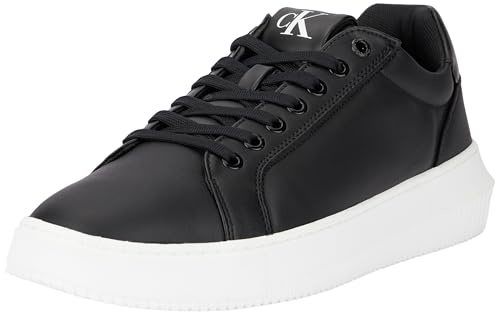 Calvin Klein Herren Cupsole Sneaker Chunky Low Schuhe, Schwarz (Black/Bright White), 40