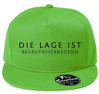 DELUNO Die Lage ist besäufniserregend Cap Reine Farbe Baseboard Baseballkappe Kappe Mütze Neon Grün (Cap-540-Neongrun)