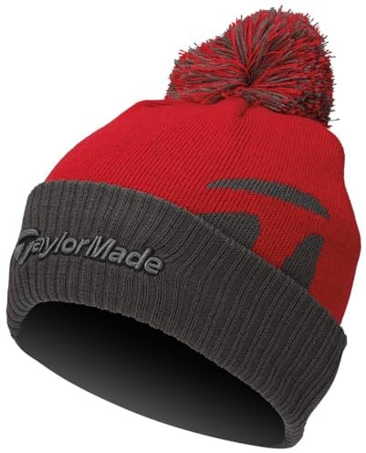 TaylorMade Herren Tm Bobble, 2024 Beanie-Mütze, rot, Einheitsgröße